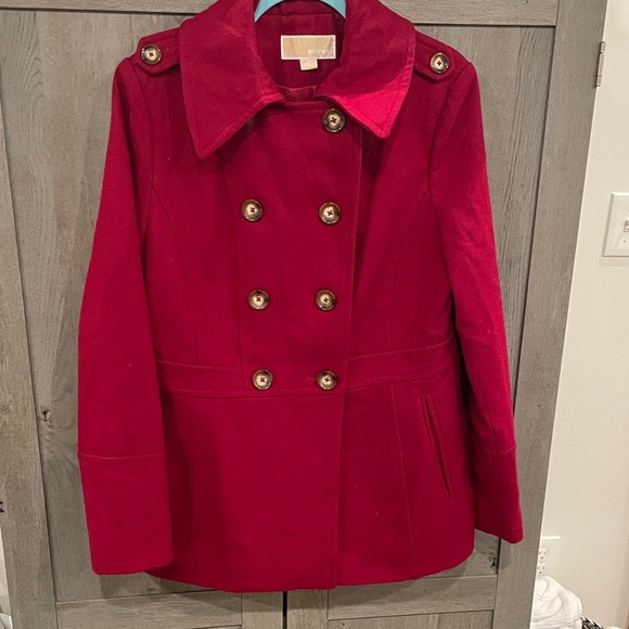 MICHAEL Michael Kors Vibrant Red Pea Coat - Picture 4 of 10